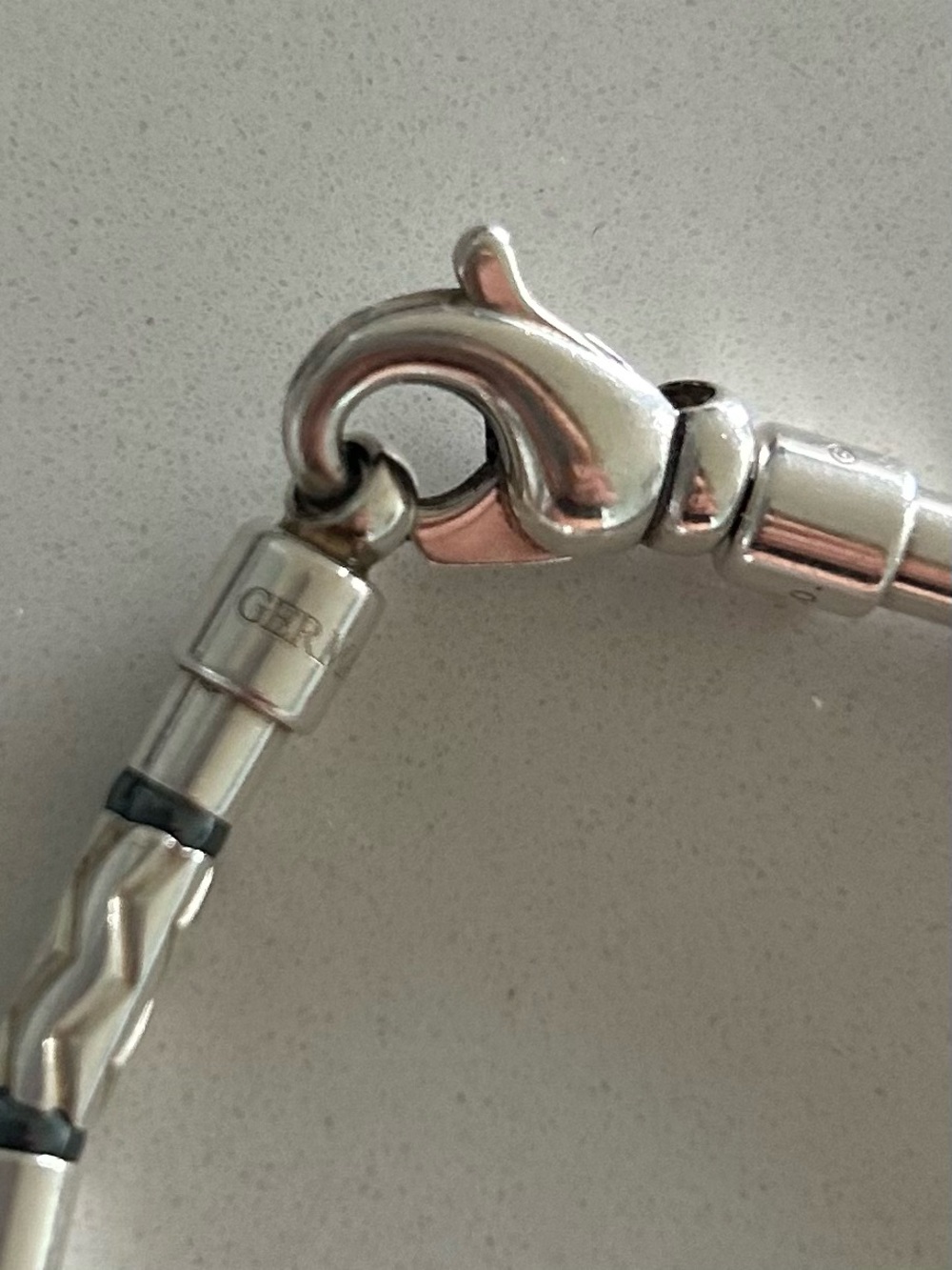 Tiffany & Co Sterling Silver Aztec Etched Bead Bracelet 7.5” Germany 925 - Picture 5 of 9